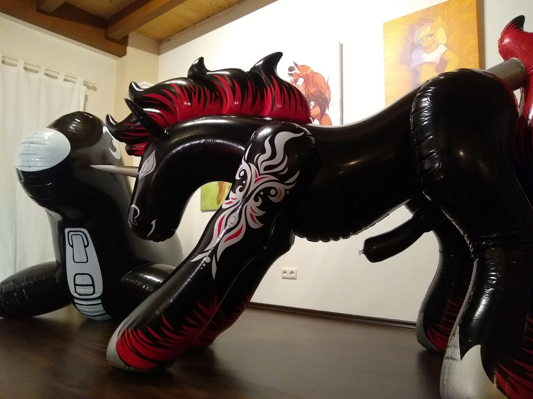 Night Fire - lewd inflatable gothic unicorn - Image 12